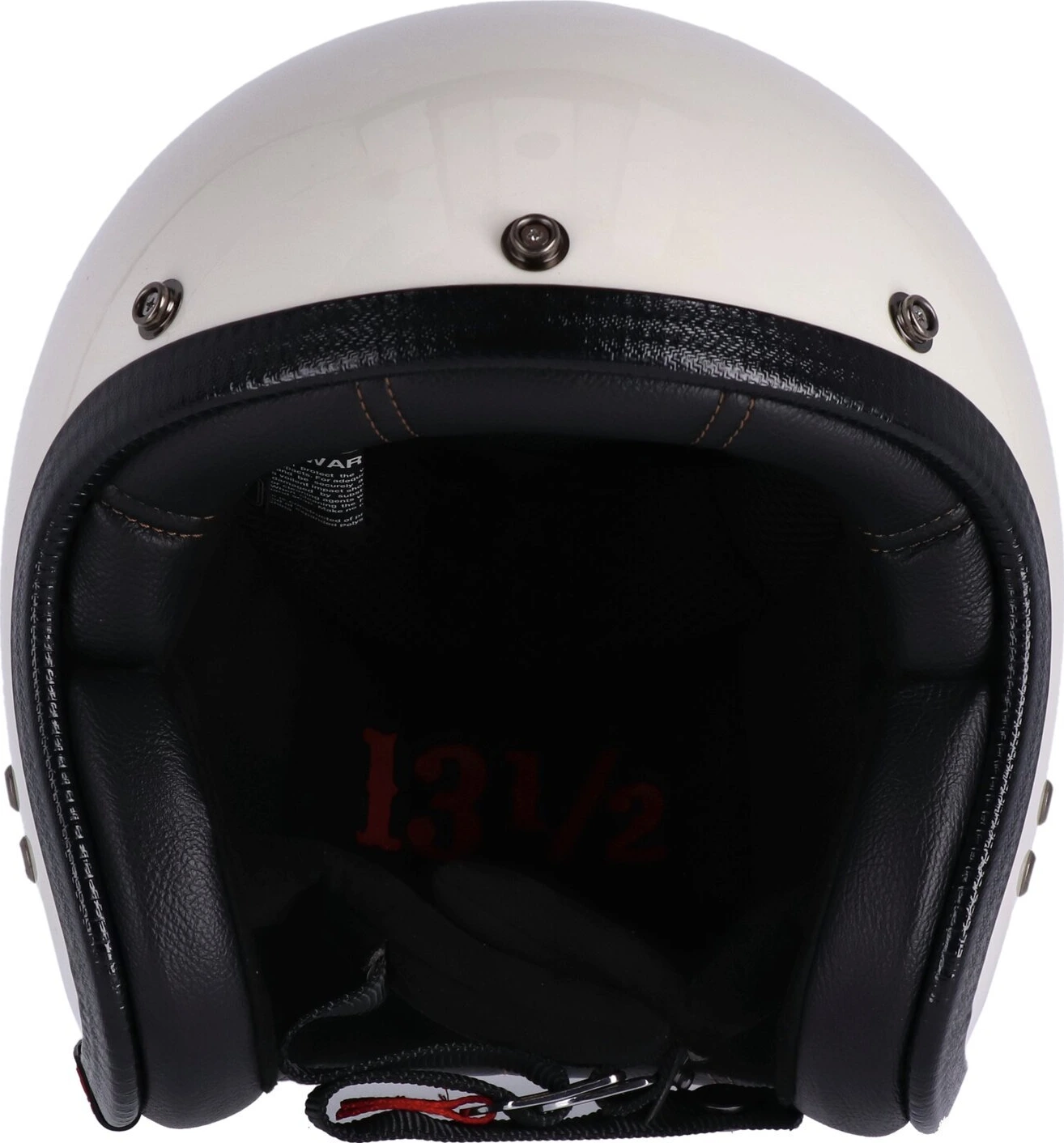 13 1/2 Skull bucket helmet, vintage White, White, L, Gloss