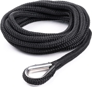 Qvarken Mooring Rope Dockline with thimble 14mm 6m black