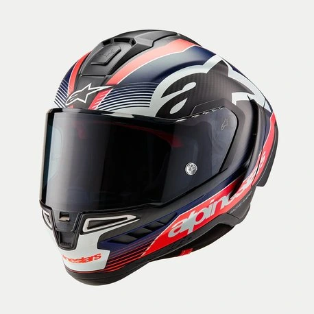 Alpinestars Helmet Supertech R10 Team Black/Carb/Blå/White, XS