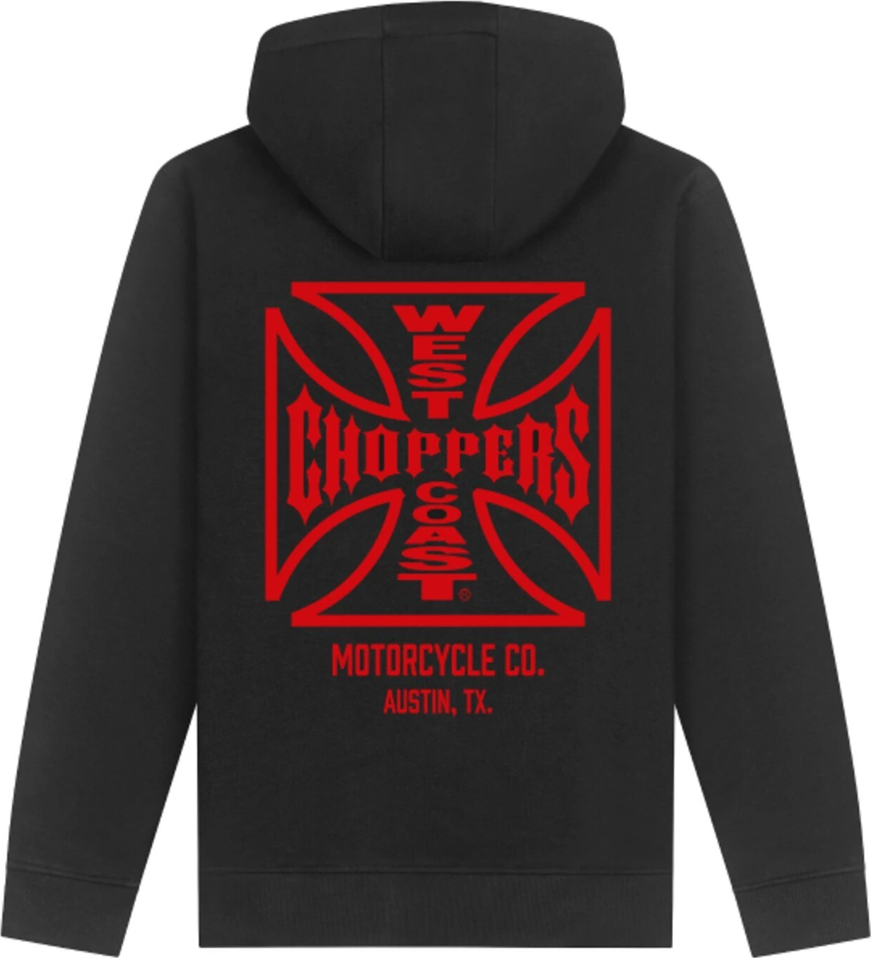 WCC ATX Cross zip hoodie, Black, red, S