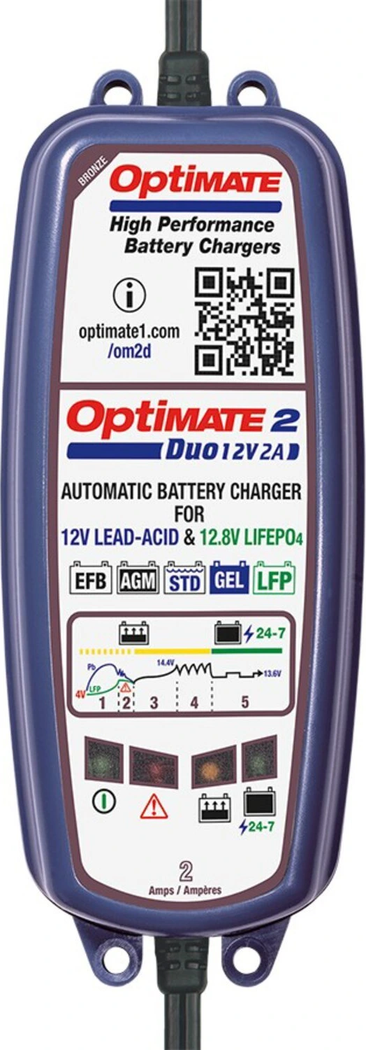 Tecmate, Optimate, 2 Duo 12V battery charger