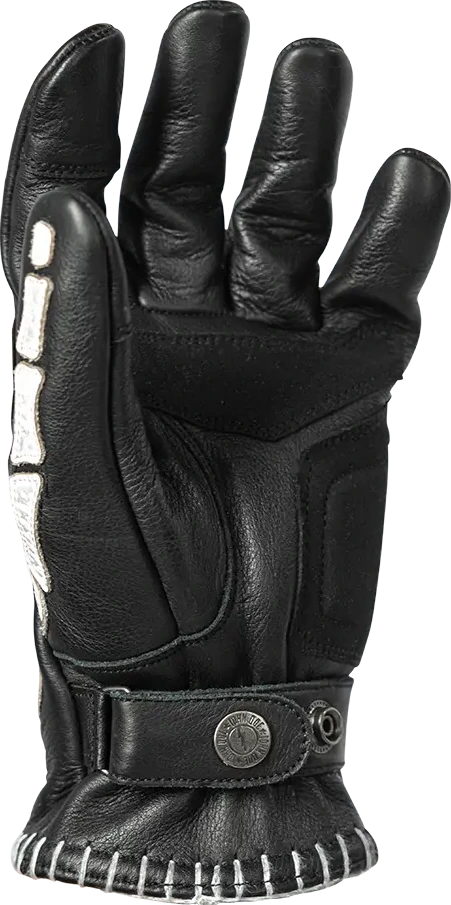 GLOVE SKELETOR LEATHER BLACK/WHITE SM