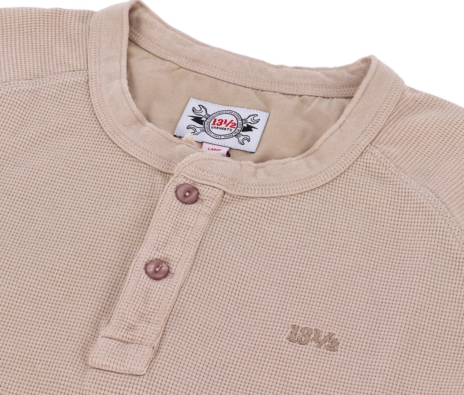 13 1/2 Waffle jersey, sand, S