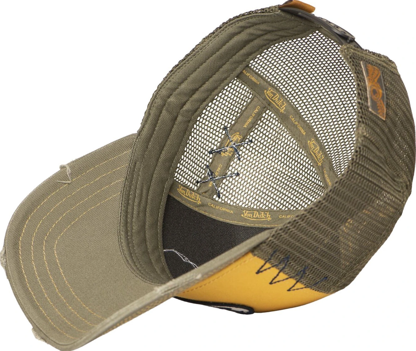Von Dutch Trucker mesh cap, khaki, Yellow