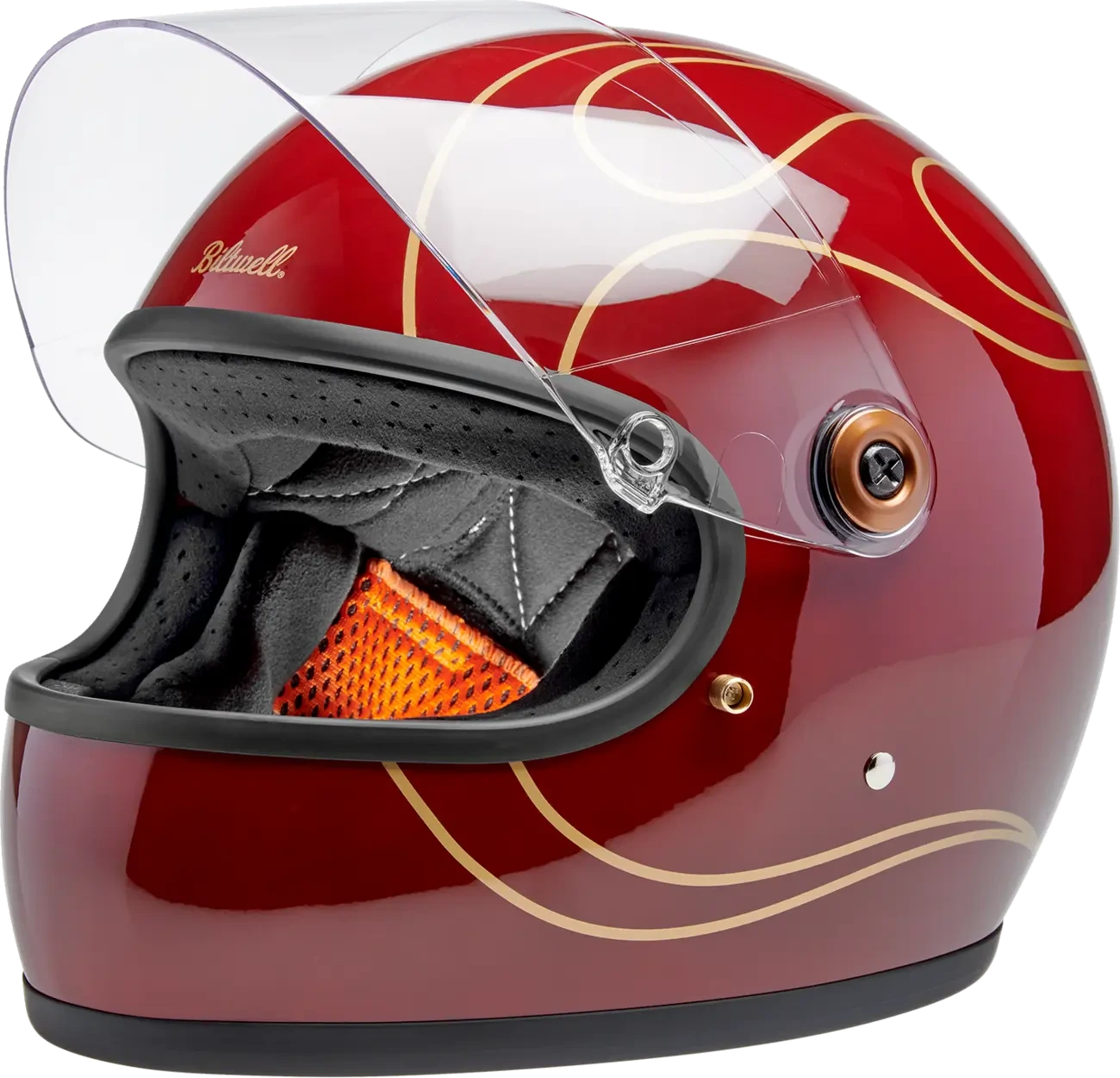 HELMET GRINGO S GLOSS GARNET RED W/ FLAMES SM