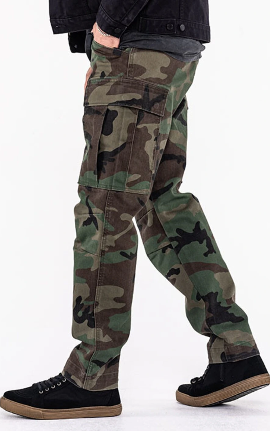 John Doe Regular cargo mono pants, camouflage Green, 38/32