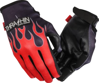 Stealth Leather Palm Flame Gloves
