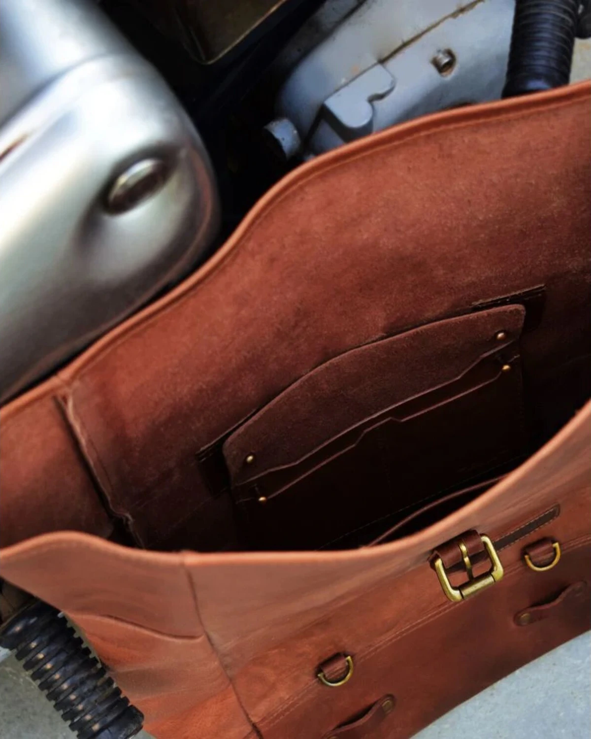 Trip Machine Backpack panniers, vintage tan