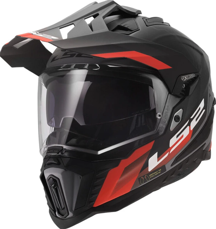 LS2 MX701 EXPLORER HEXA Helmet - 2XL, Black Red Grey