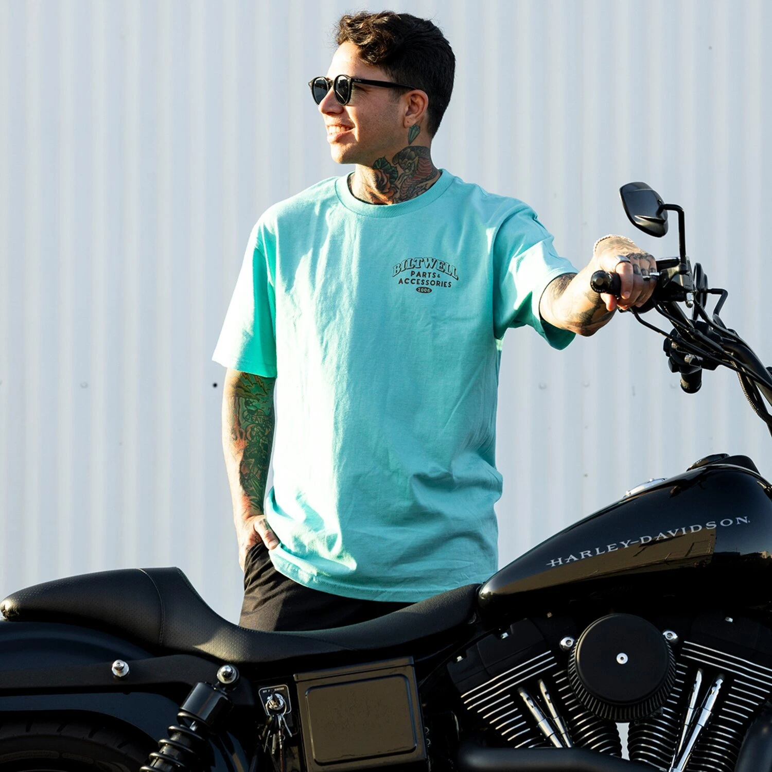 Biltwell Squatch t-shirt chalky mint, Blue, S