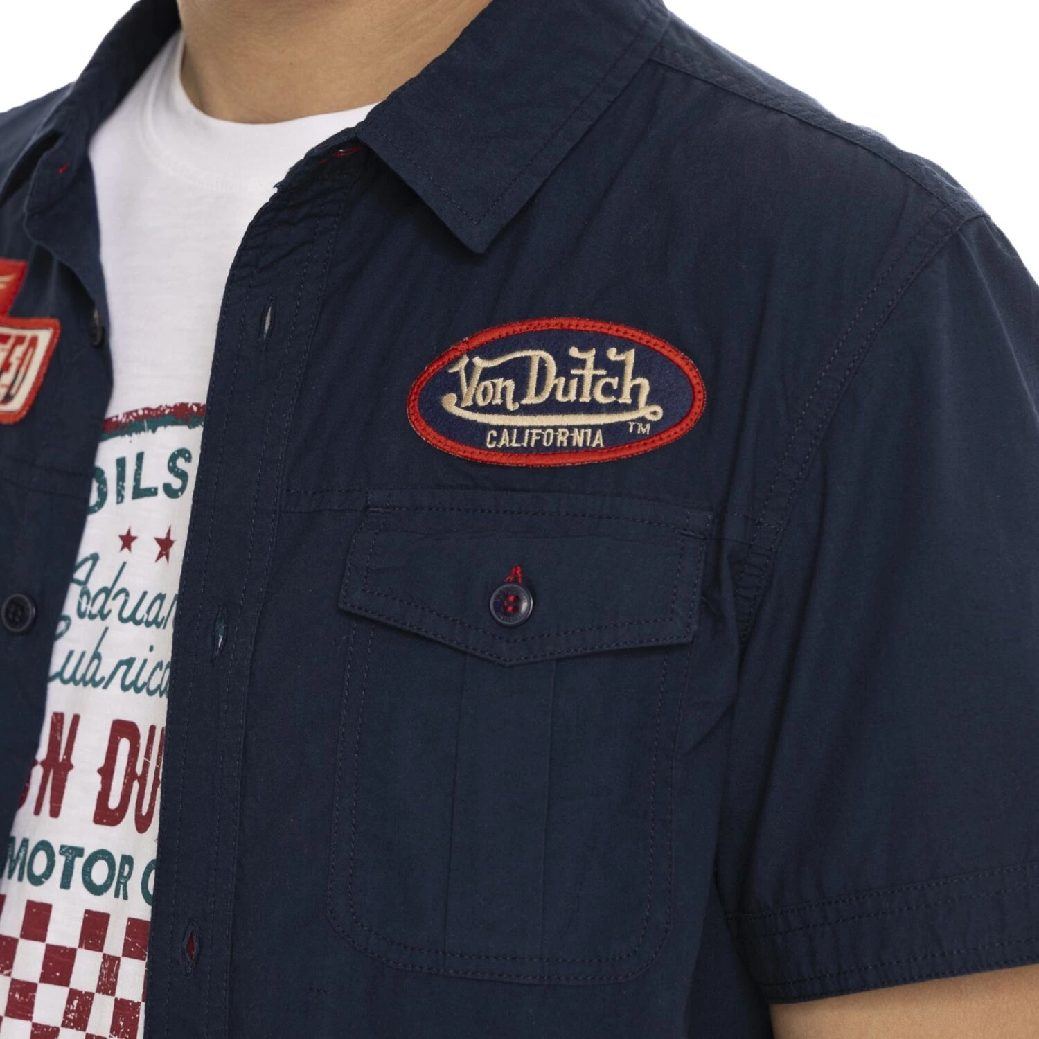 Von Dutch Popline shirt, Navy, S