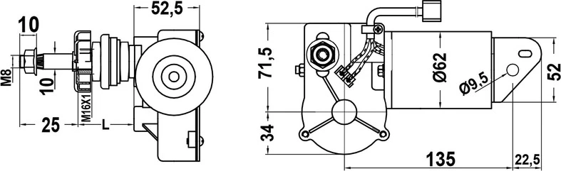 Osculati Motor for arms and blades 12V 30W