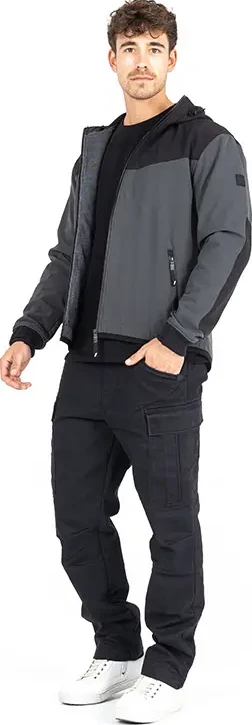 JACKET HOOD XTM V3 RIP STOP SOFTSHELL GRAY/BLACK SM