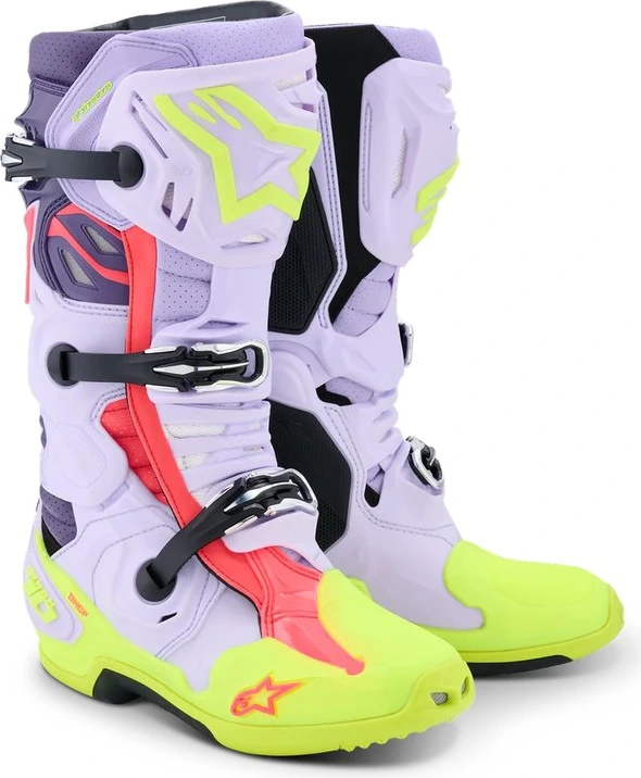 Alpinestars Boot Vented Tech 10 Purple/Fluo Yellow/Pink, 42