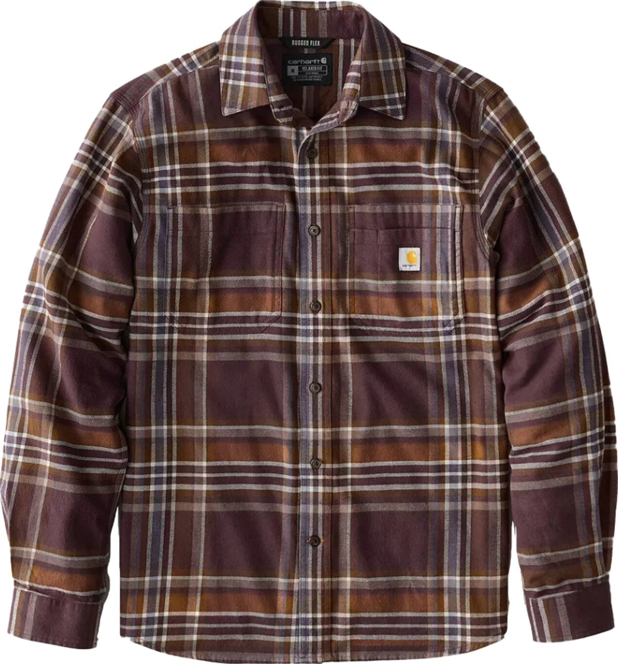 Carhartt Flannel Plaid shirt, dark sepia, L