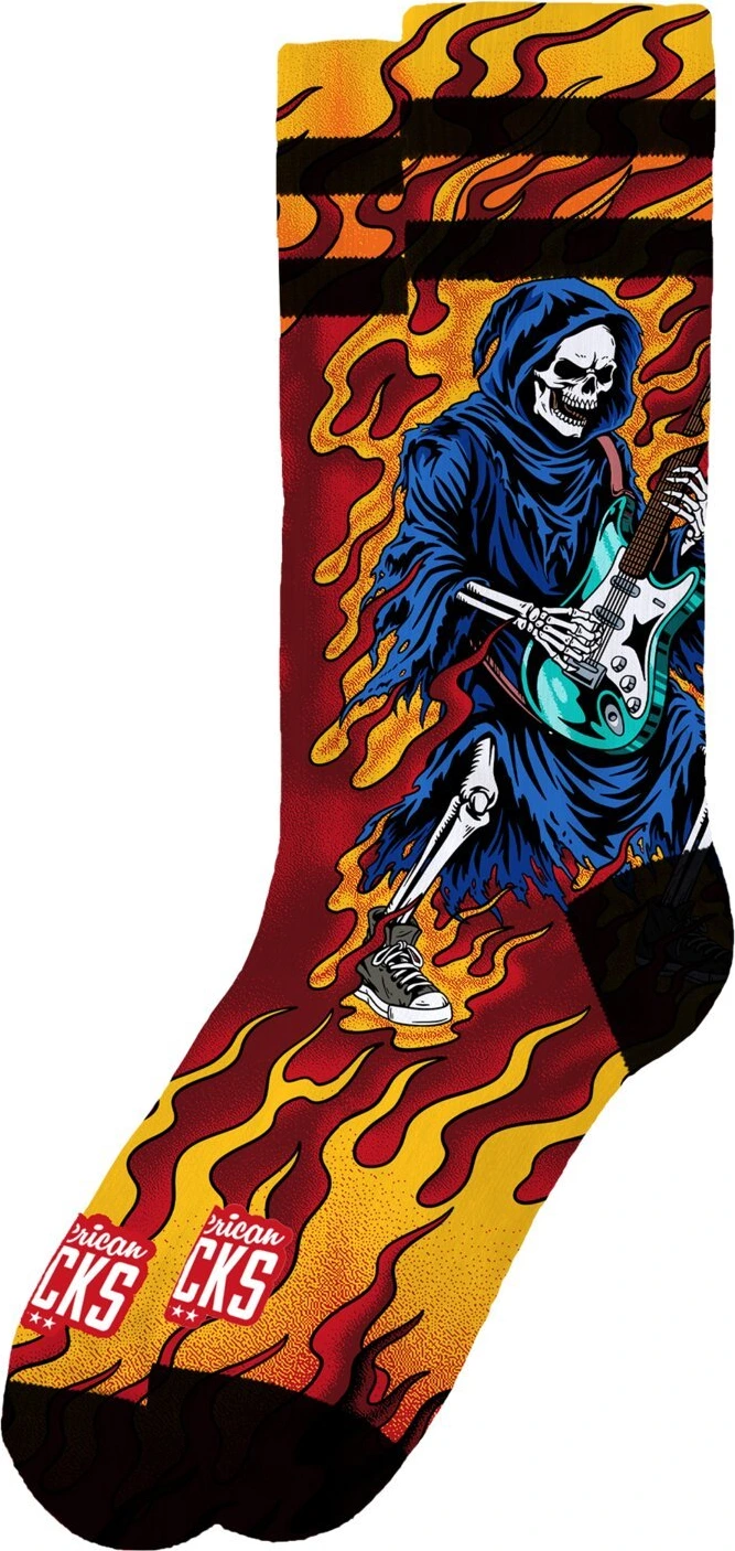American Socks Rock till death Mid High socks, Red, S/M
