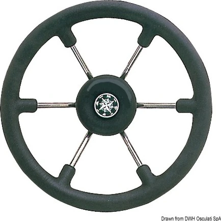 Osculati SS vairas, juodas, 340 mm