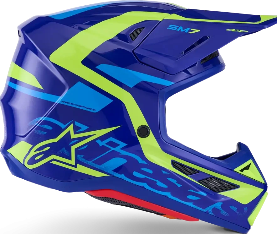 HELMET SM7 DEED BLUE/YEL XS