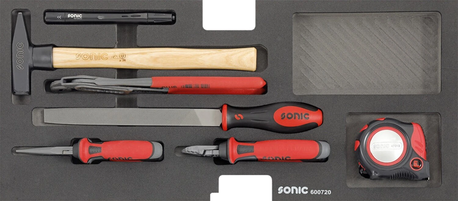 Sonic, Top toolbox metric motorcycle. 89 piece, Black, 566 mm