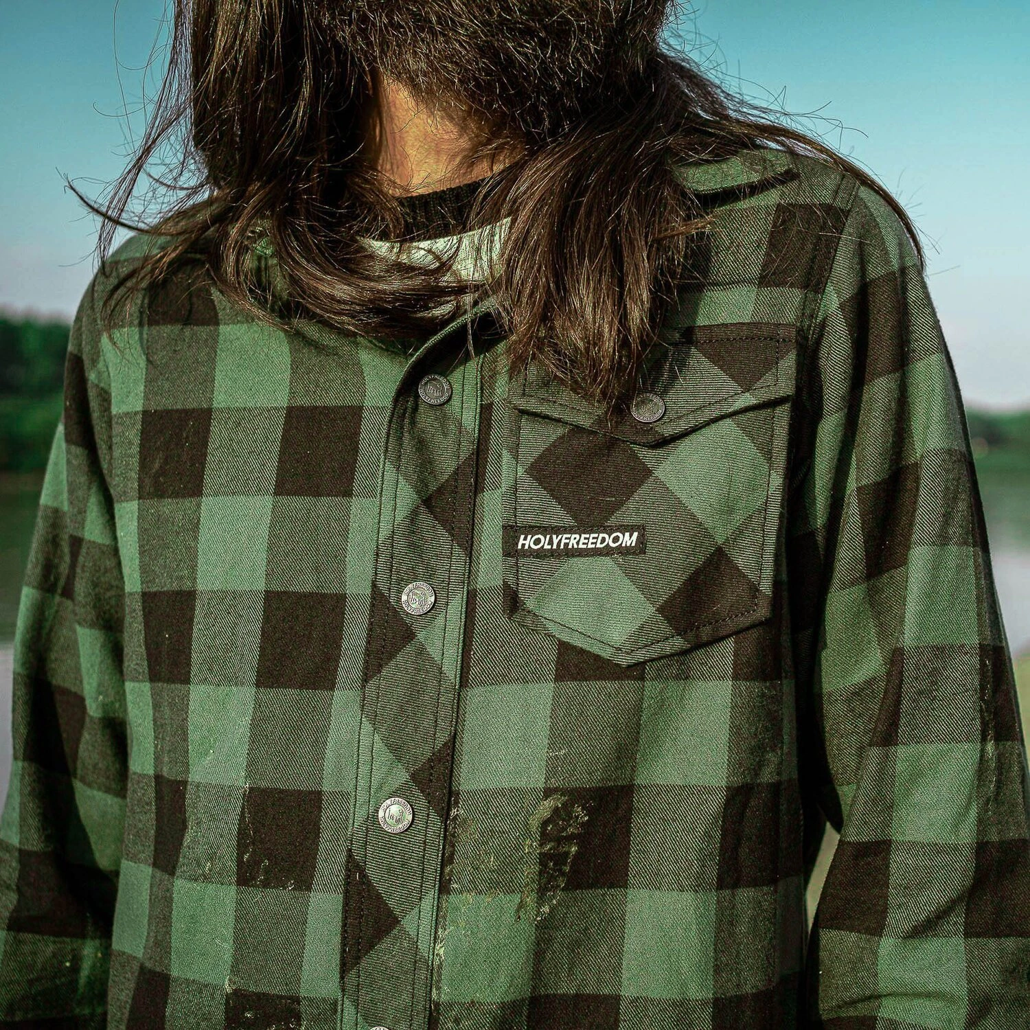 Holy Freedom Jessie James Flannel shirt, Green, M