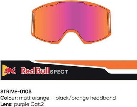 Spect Red Bull Strive MX Goggles Single lens Black/Orange purple