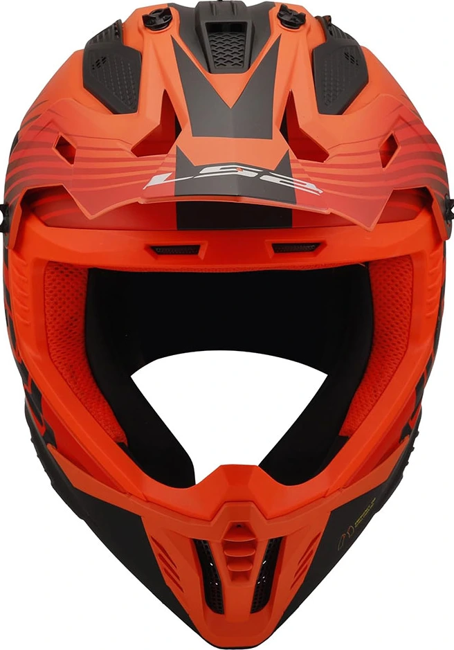 LS2 MX708 FAST II DUCK шлемы - M, Матовый H-V Оранжево-красный