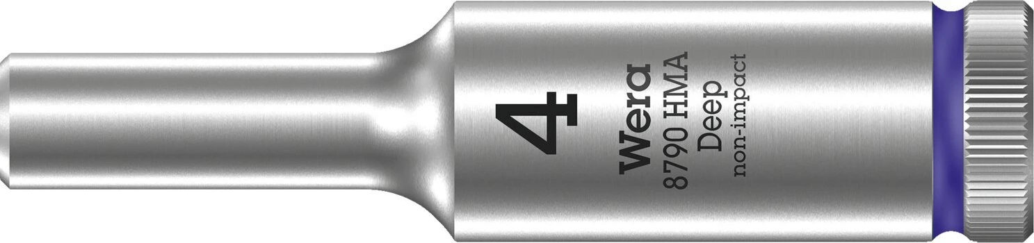 Wera, deep socket size 4mm, Brushed
