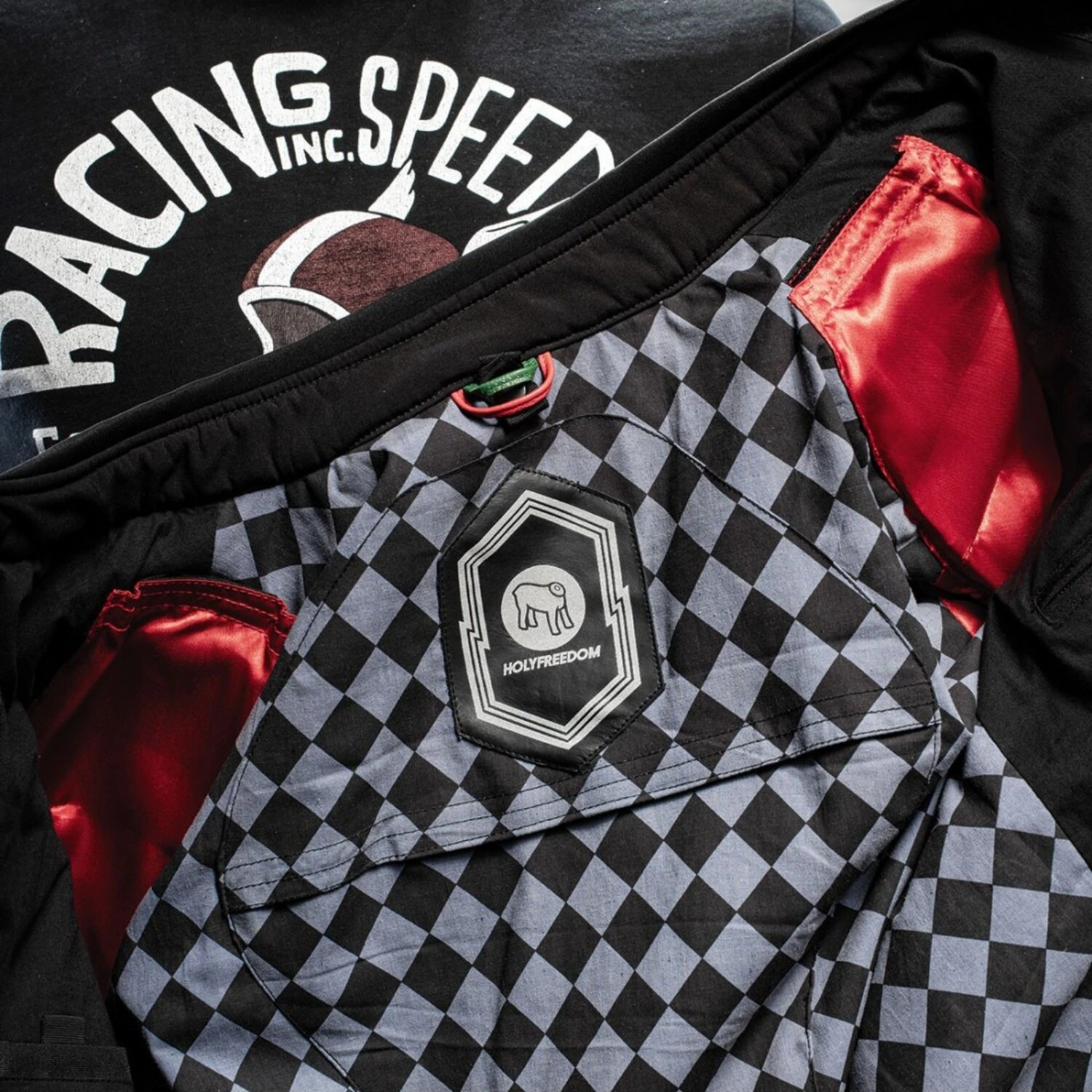 Holy Freedom Prison jacket, Black, off Black, white, M