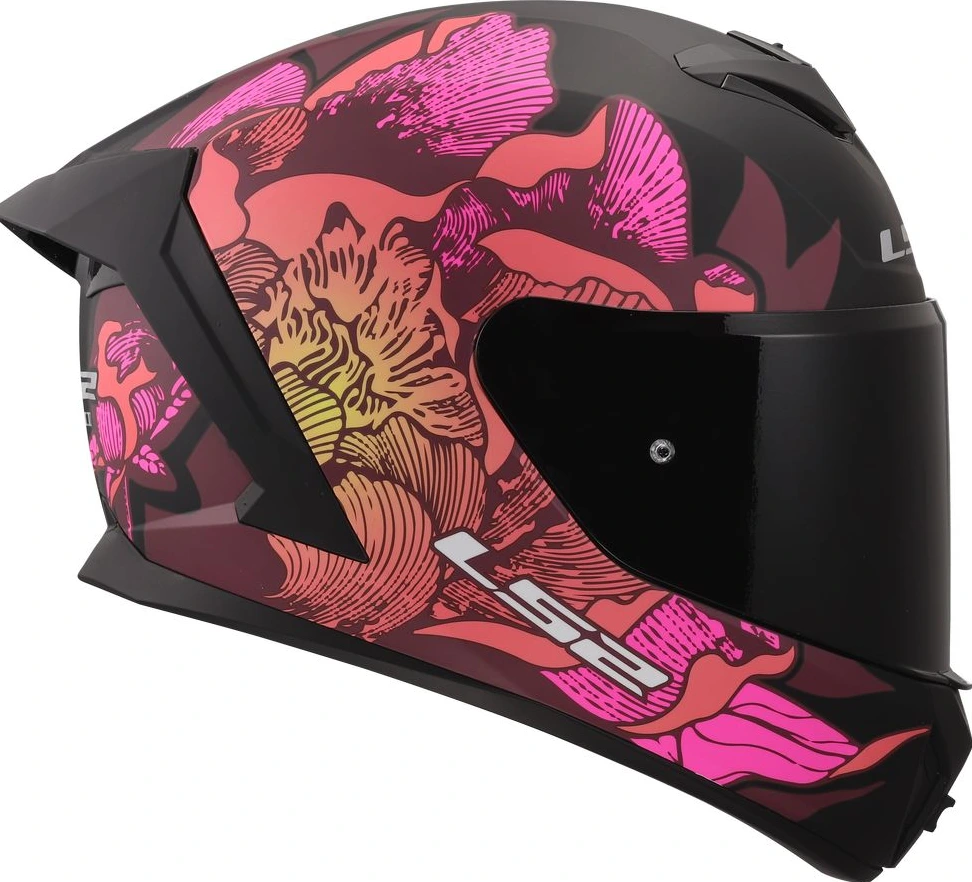 LS2 FF820 RAPID III POPPIES 2 Helmet - Black Pink, 2XS
