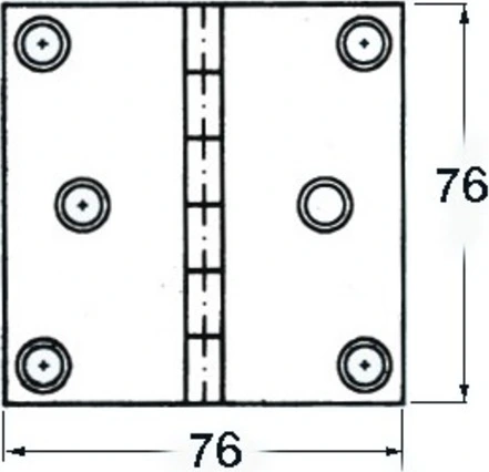 S.S blind hinge 76x76mm square