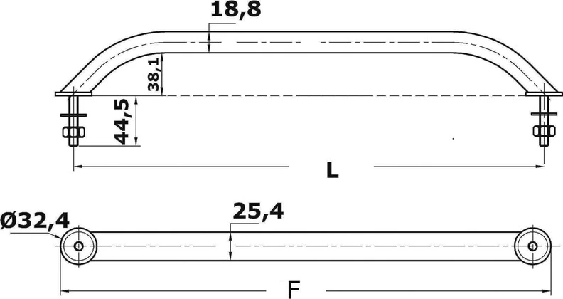 S.S handrail 450 mm