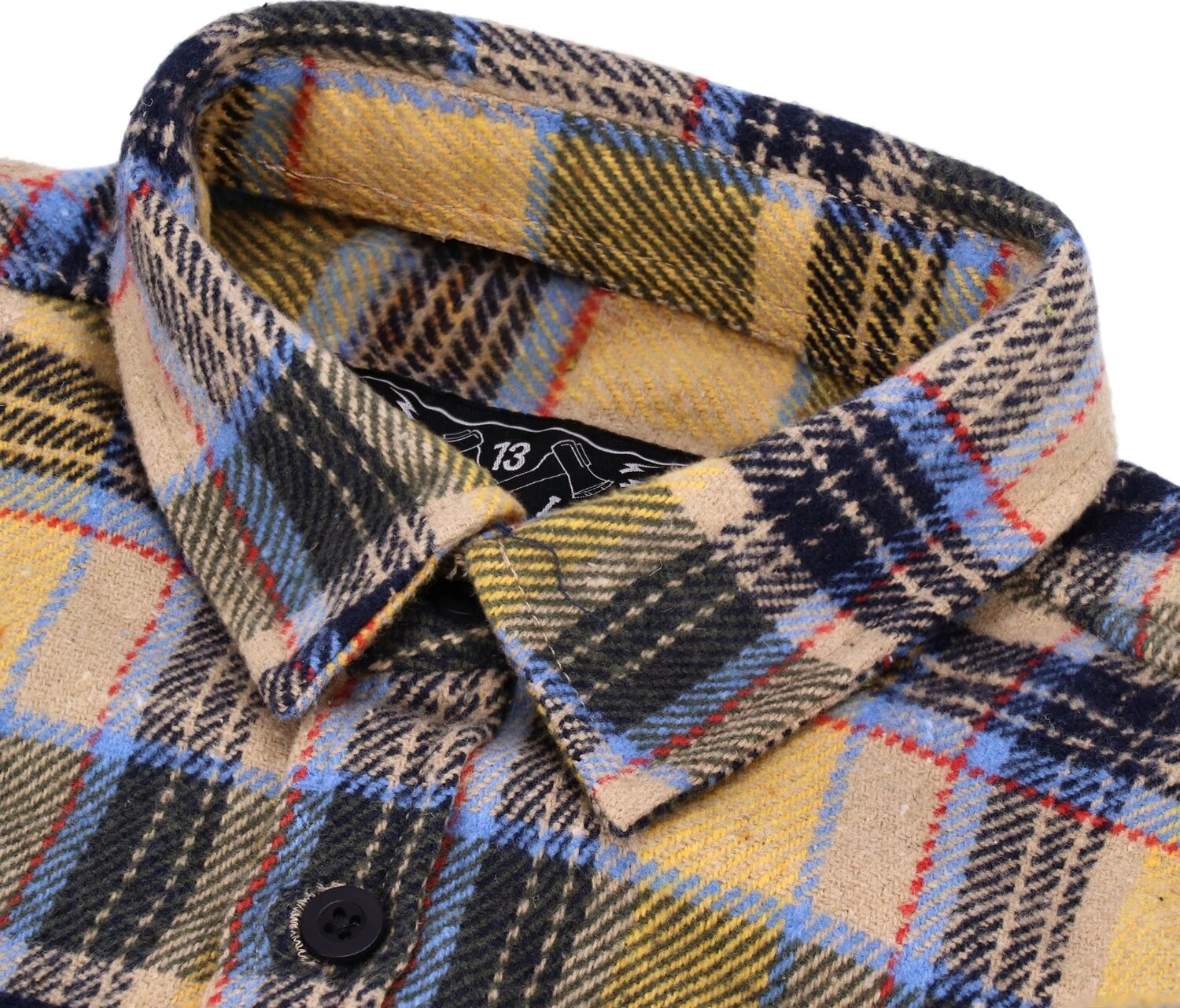 13 1/2 Steel flannel, Yellow, S