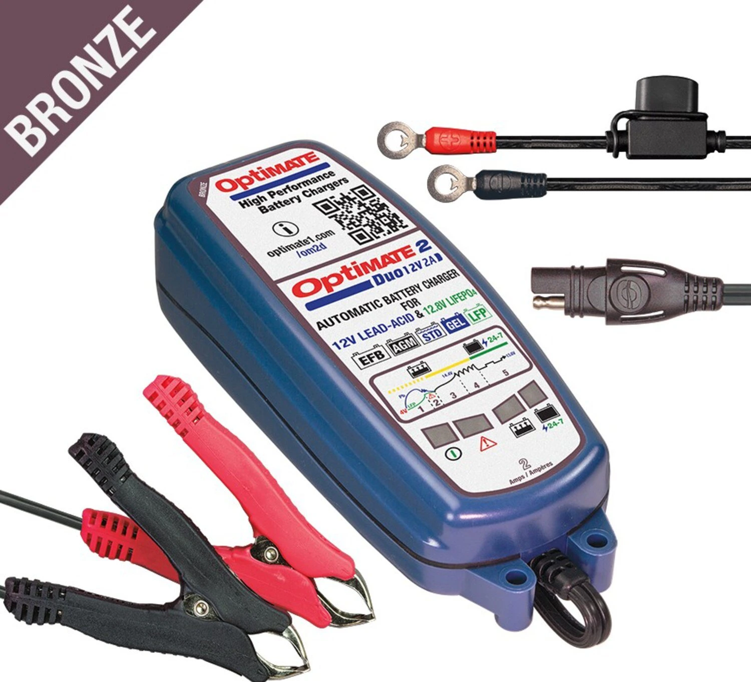 Tecmate, Optimate, 2 Duo 12V battery charger