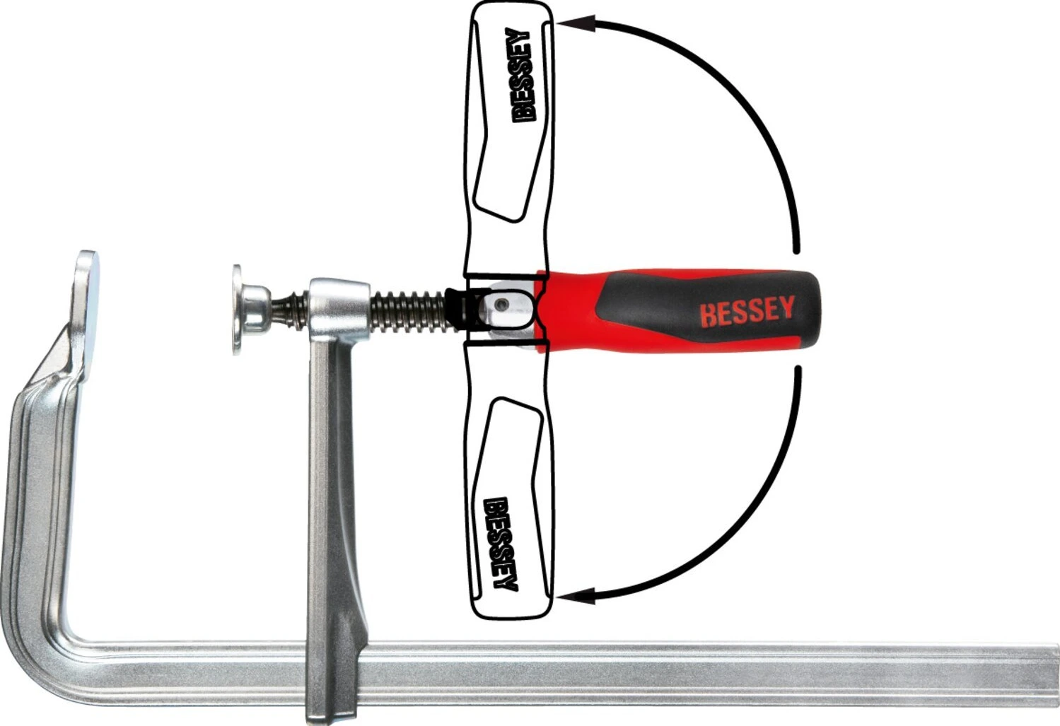 Bessey, Steel GZ skrūvspīles ar 90° salokāmu rokturi