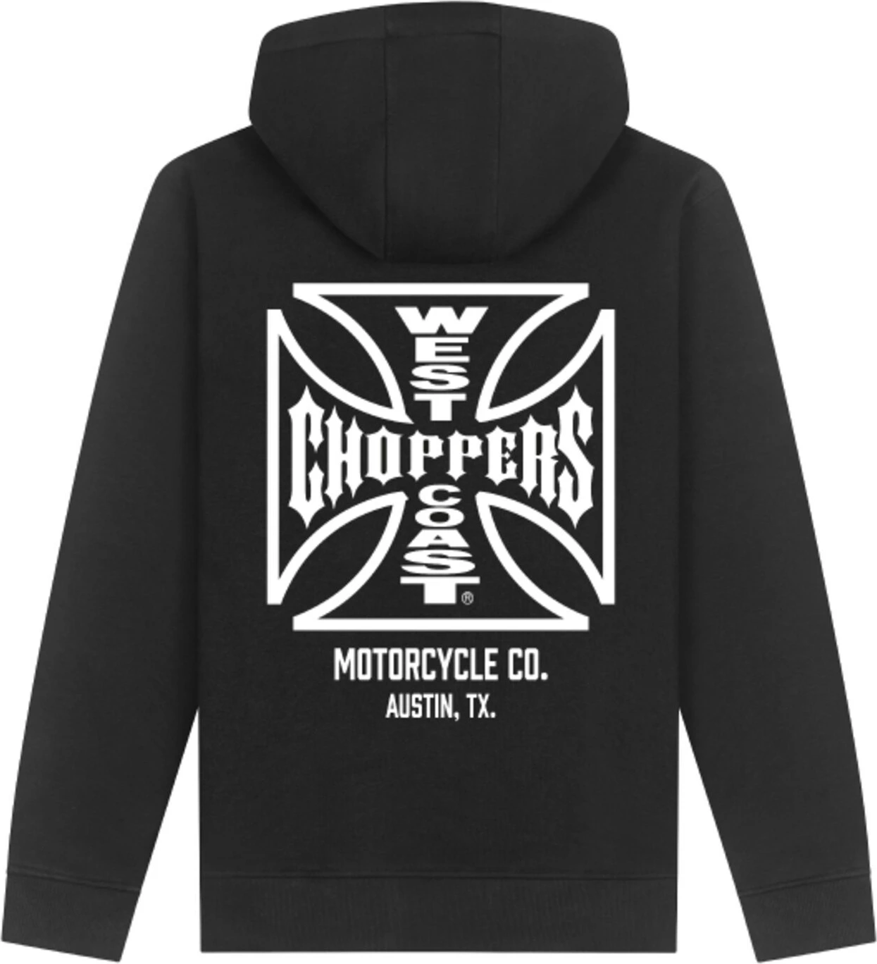 WCC ATX Cross zip hoodie, Black, white, S