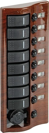 9-switch panel mahogany