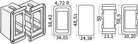 plastic bezel right/left