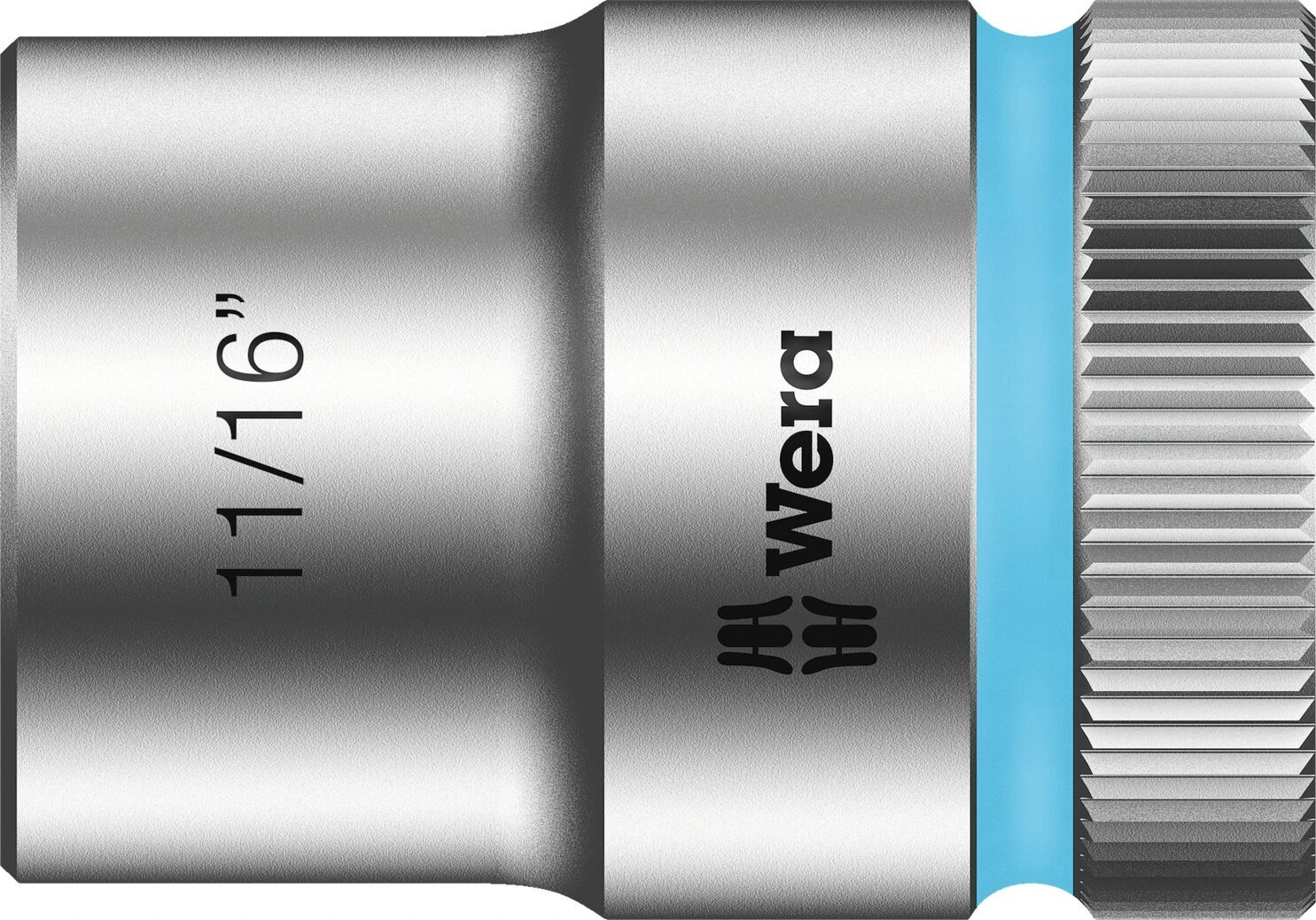Wera Zyklop 1/2" socket - US sizes 11/16", 37 mm, Chrome