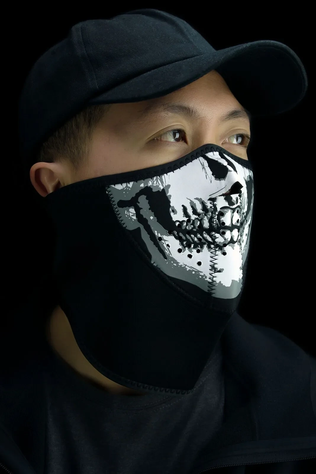 HALF MASK 3 PANEL SKULL