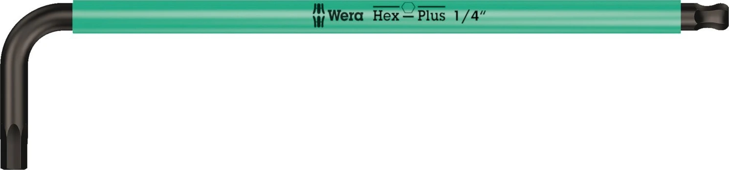 Wera hex key multicolor turquoise - US sizes 1/4", Blue, 185 mm