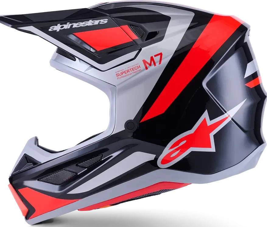 HELMET SM7 RISE BLK/RD/SILV XS
