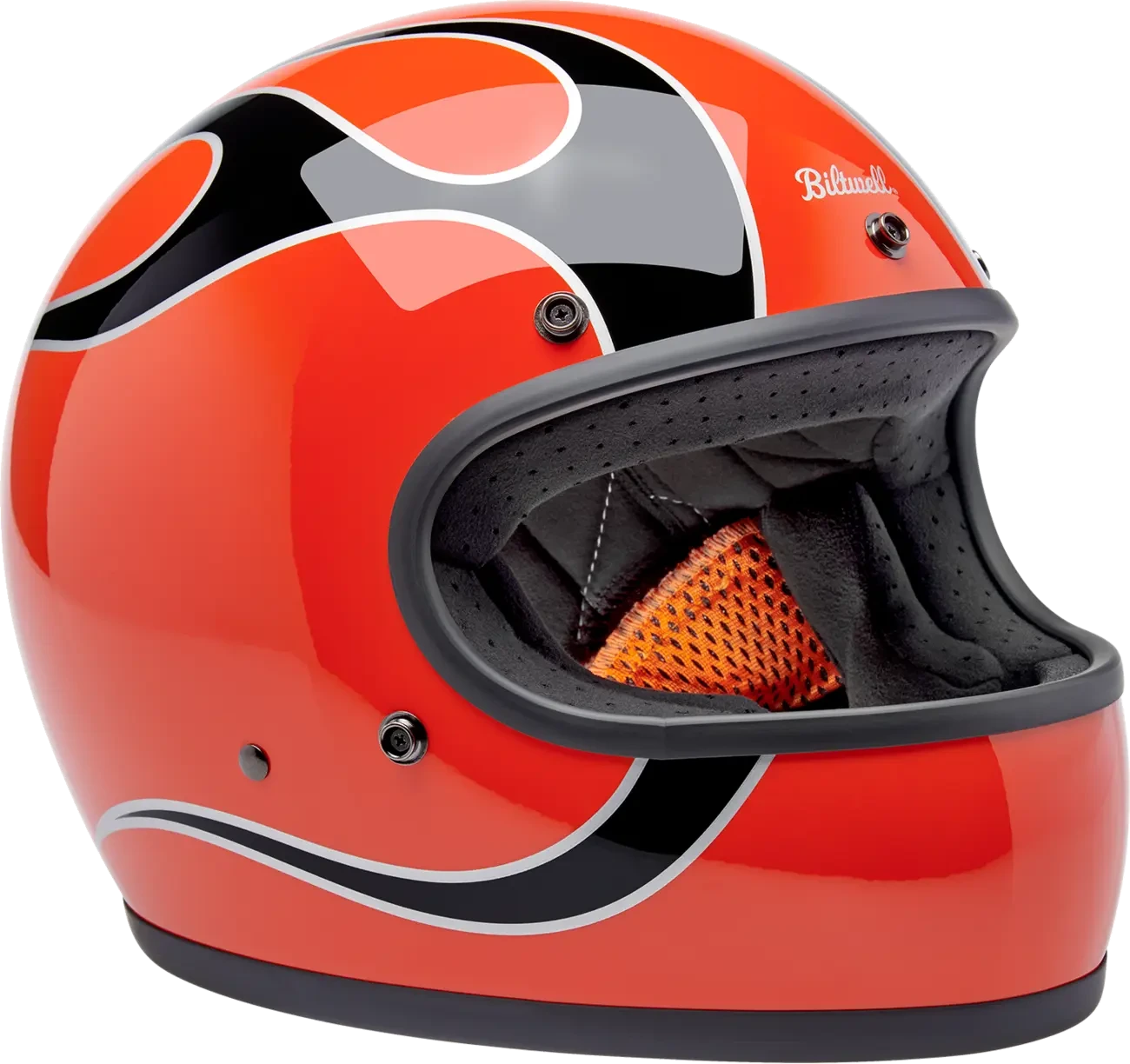 HELMET GRINGO COMPETITION ORANGE W/ FLAMES SM