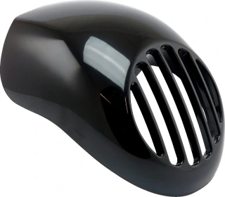 Upper headlamp fly fairing with integrated headlamp grill