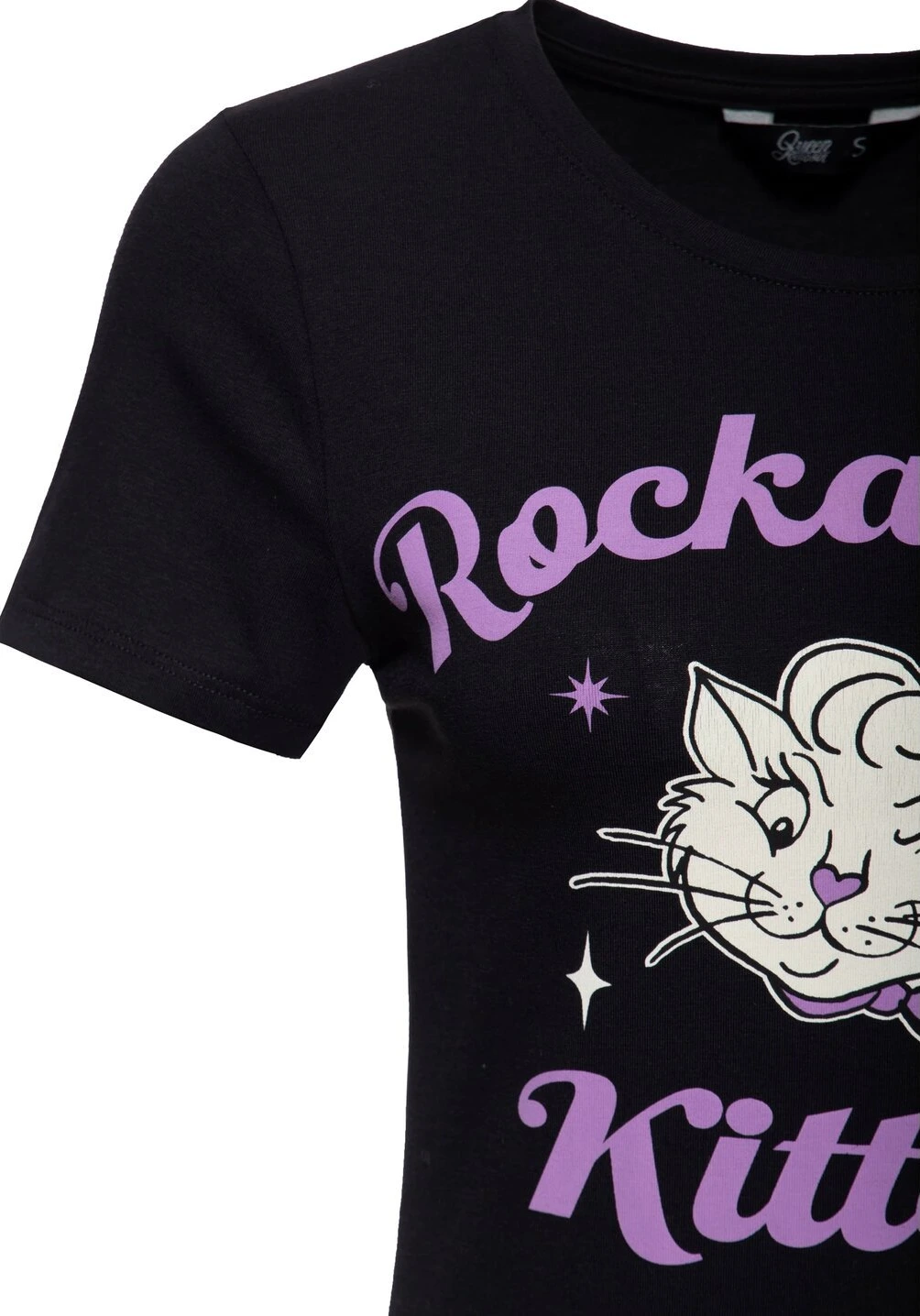 Queen Kerosin Rockabilly Kitten t-shirt, Black, M