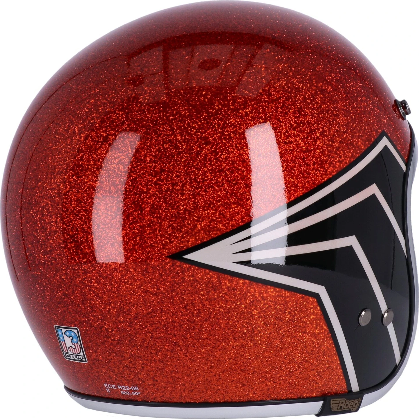 13 1/2 Skull bucket helmet flake, amber, S, Metal Flake