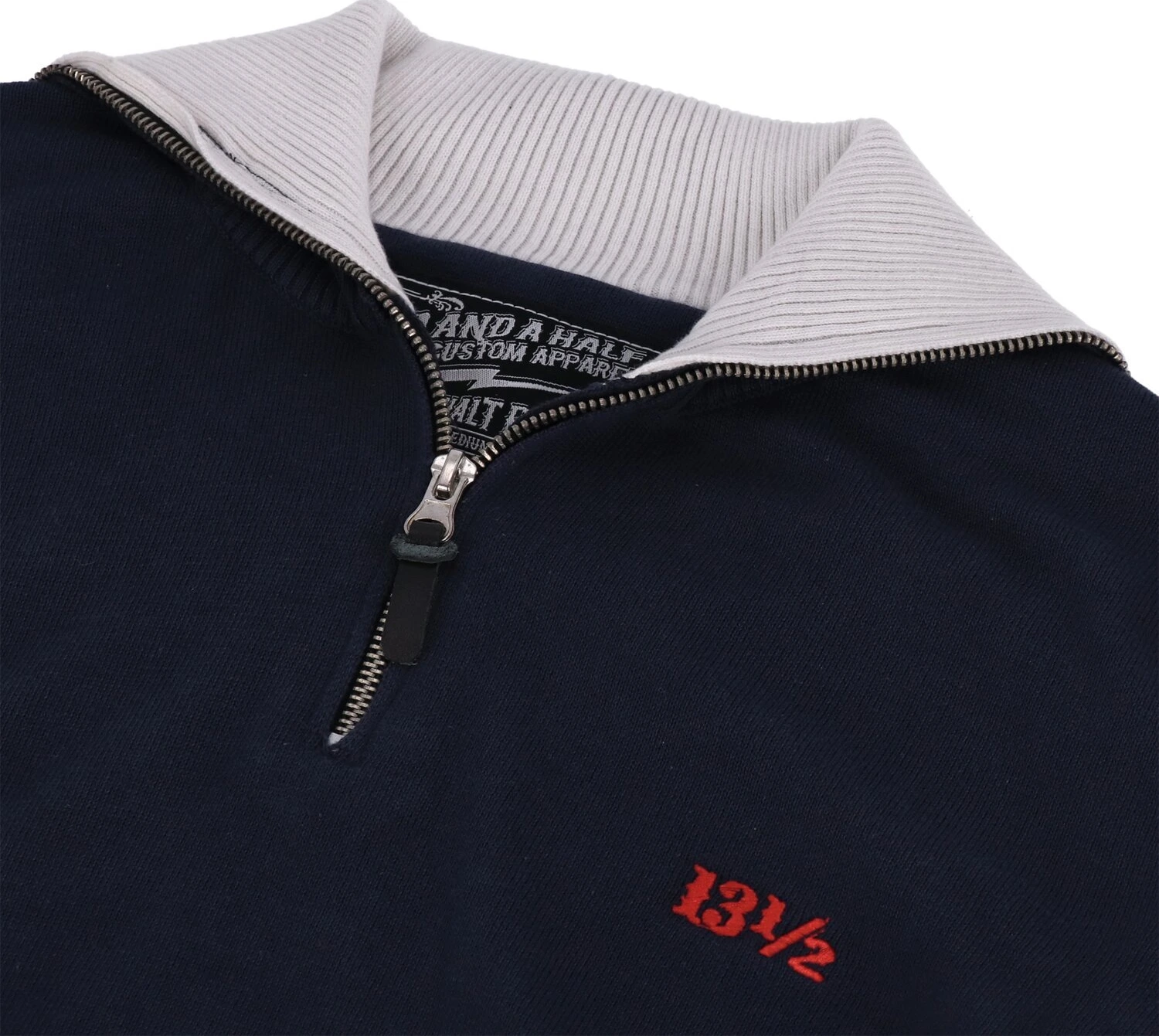 13 1/2 Outlaw half-zip sweater, Navy, offwhite Navy, 2XL