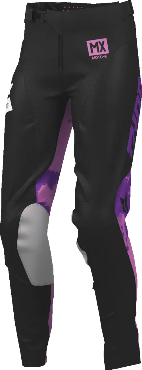 PANT WMN LAUNCHMODE BLEACH BLK/ORCH 3/4