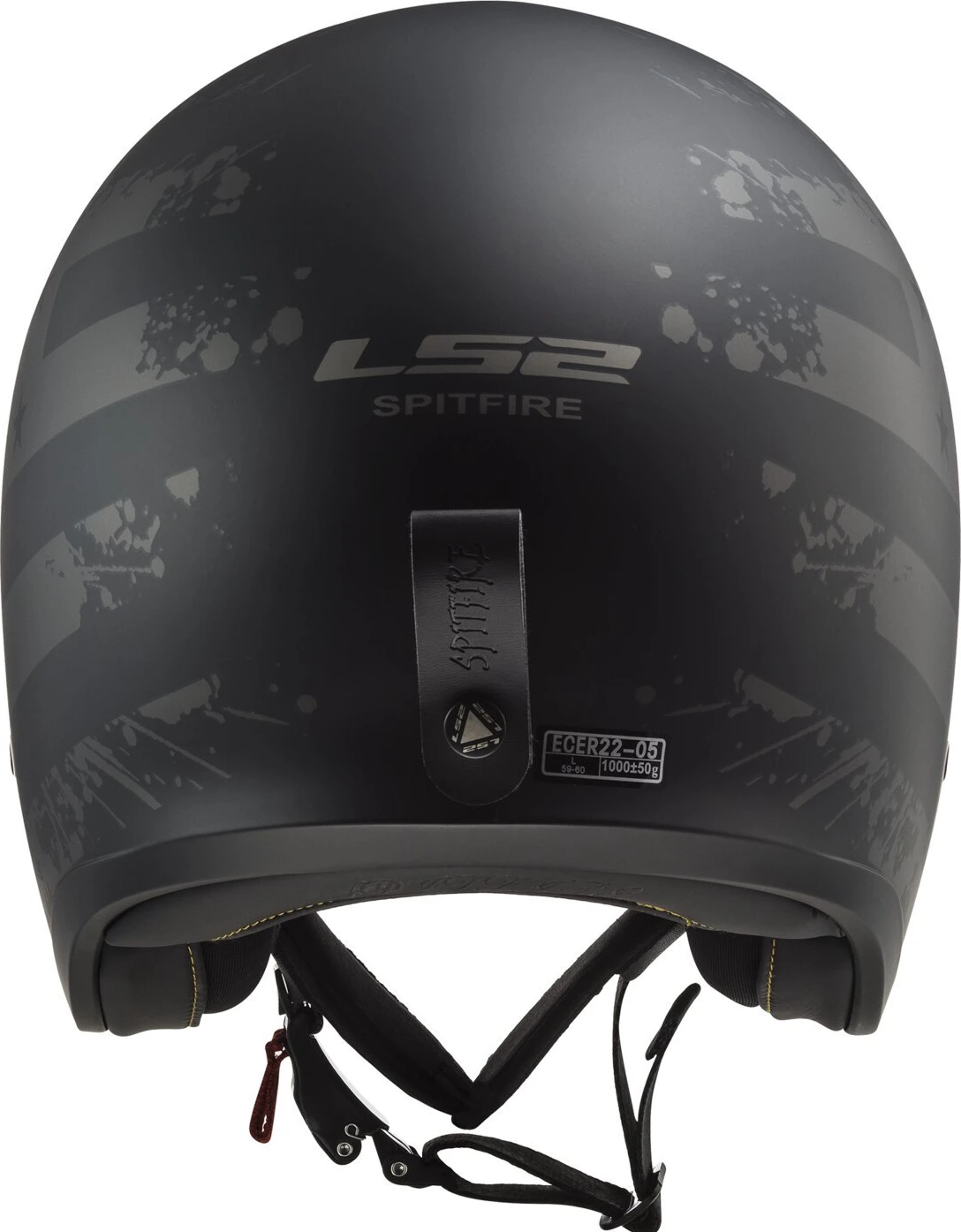 LS2 Spitfire II black Flag helmet, L, matt