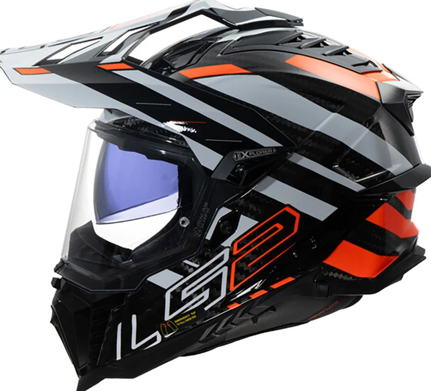 LS2 MX701 C EXPLORER EDGE Helmet - M, Black Fluo Orange