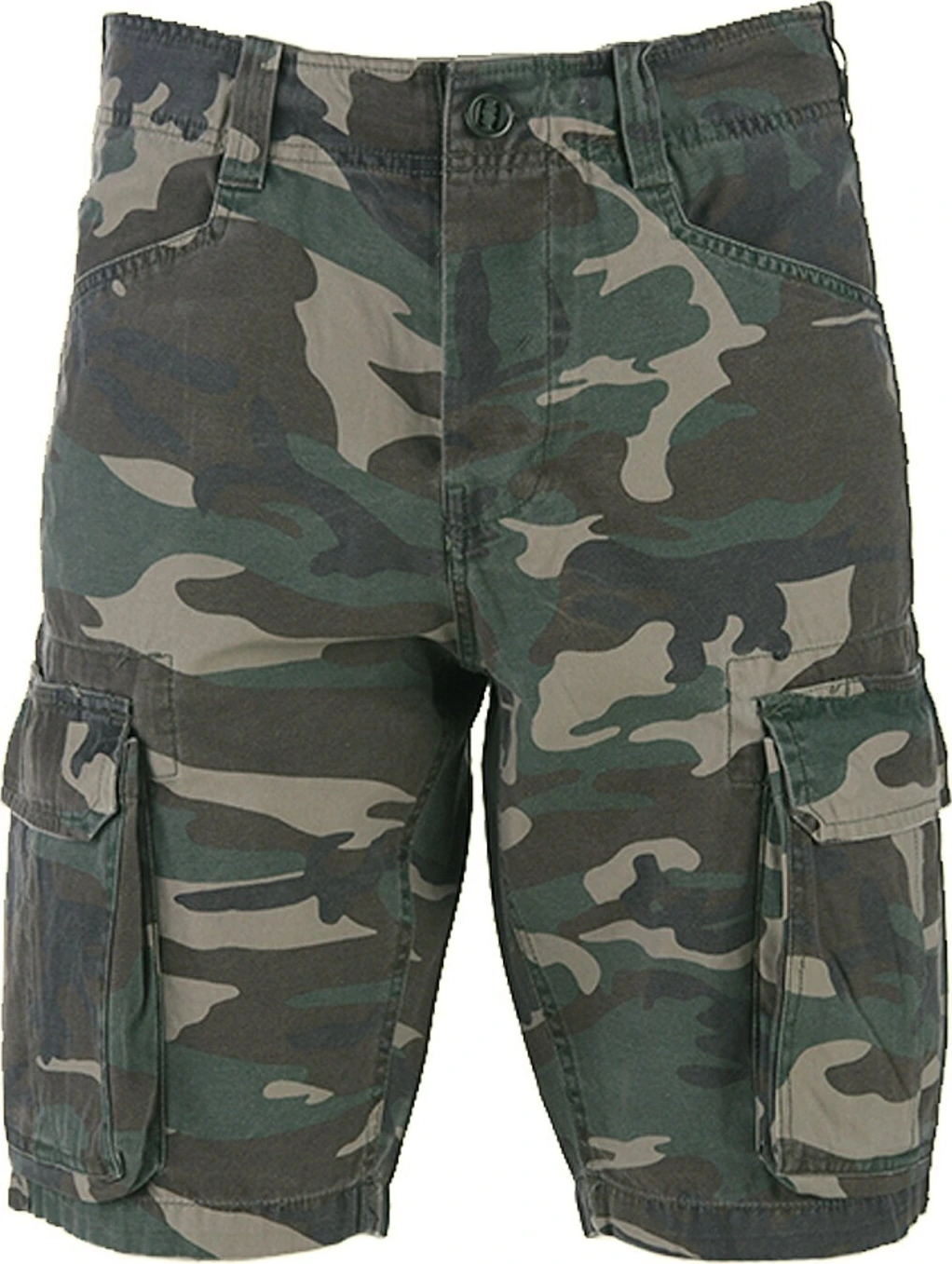 Army Surplus Cargo short, woodland stonewashed Green, XL, Washed